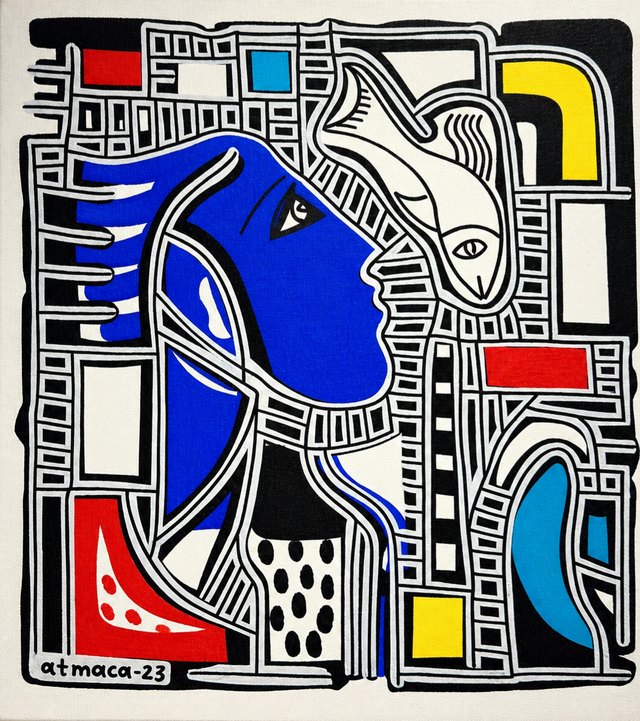 Ali ATMACA, Tuval üzeri yağlı boya, 55 × 50 cm