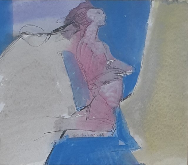 Ali KOTAN, Karton üzeri karışık teknik, 23 × 28 cm