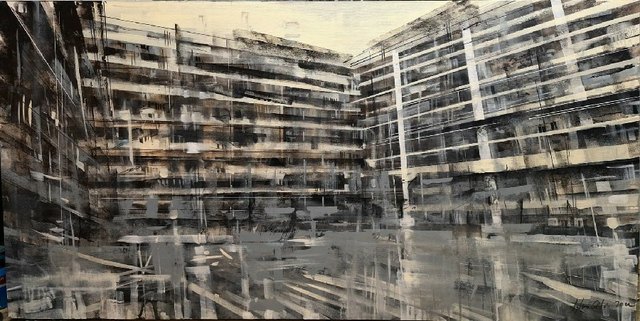 Ayhan ÇETİN, Tuval üzeri akrilik, 70 × 140 cm
