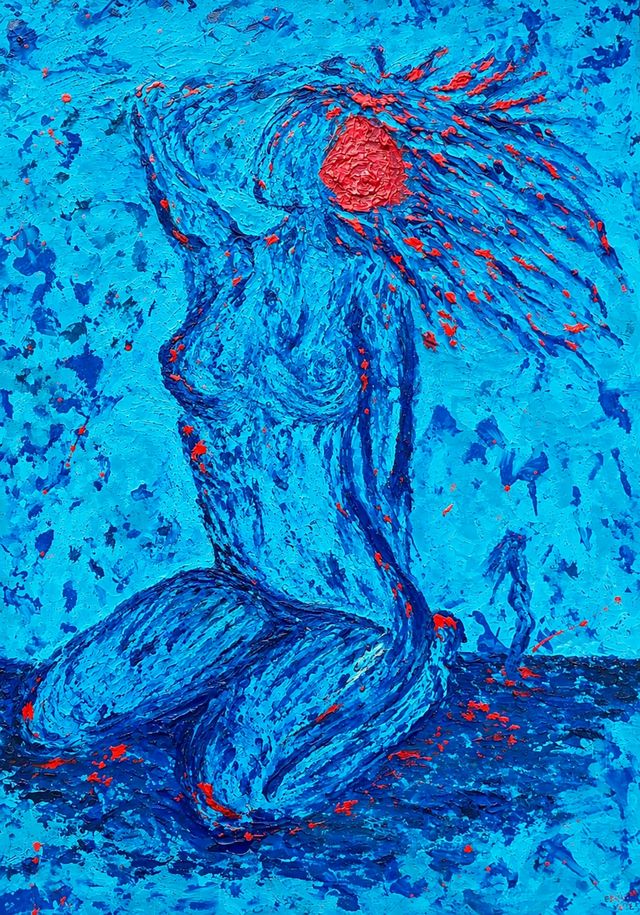 Ebru YOLVER, Tuval üzeri yağlı boya, 100 × 70 cm