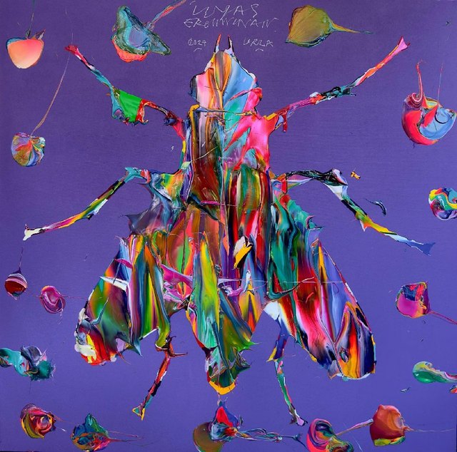 Ergin İNAN, Tuval üzeri yağlı boya, 100 × 100 cm