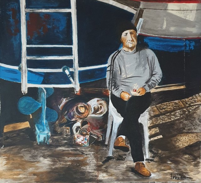 Ersin KERMEN, Tuval üzeri yağlı boya, 55 × 60 cm