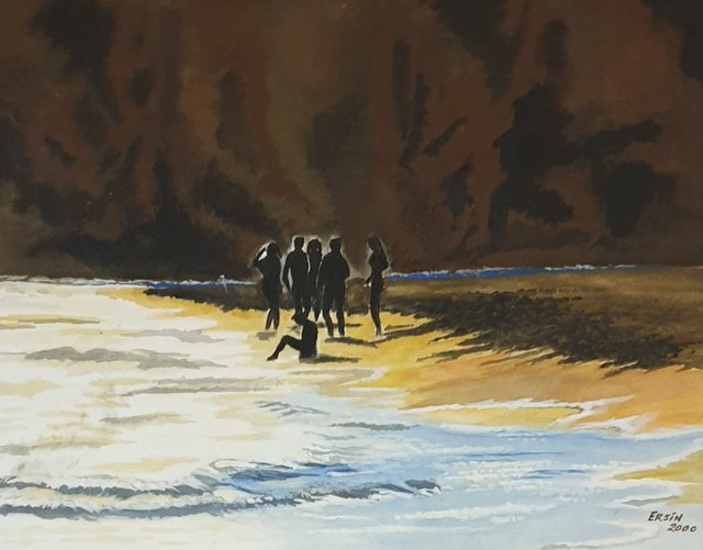 Ersin KERMEN, Karton üzeri karışık teknik, 25 × 30 cm