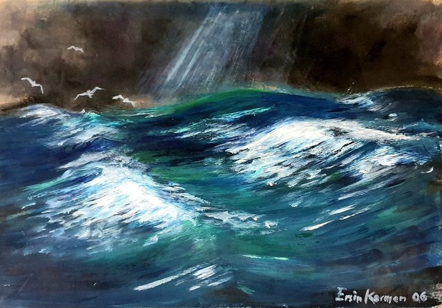 Ersin KERMEN, Karton üzeri yağlı boya, 35 × 50 cm