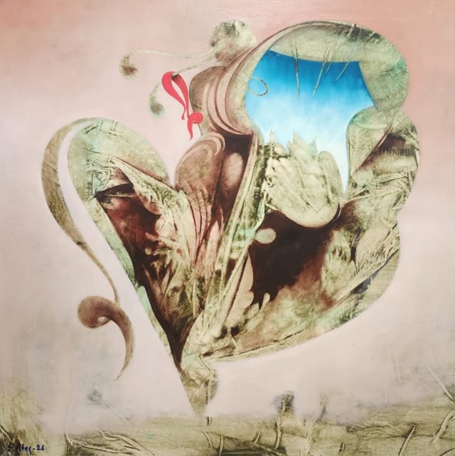 Ertuğrul ATEŞ, Tuval üzeri yağlı boya, 100 × 100 cm