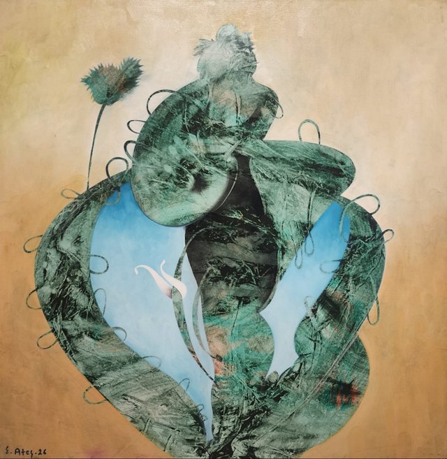 Ertuğrul ATEŞ, Tuval üzeri yağlı boya, 100 × 100 cm