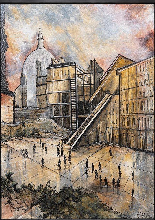 Hamit İZMİR, Tuval üzeri karışık teknik, 100 × 70 cm