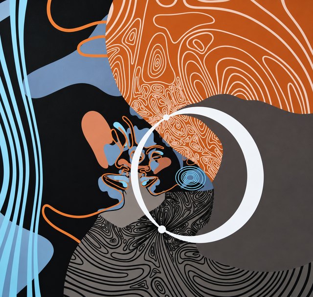 Metin AYKANAT, Mdf üzeri akrilik boya, 140 × 140 cm