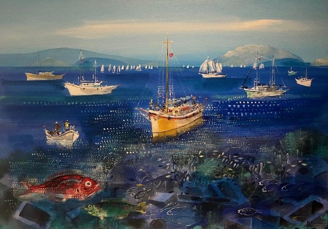 Mustafa PİLEVNELİ, Tuval üzeri yağlı boya, 50 × 70 cm