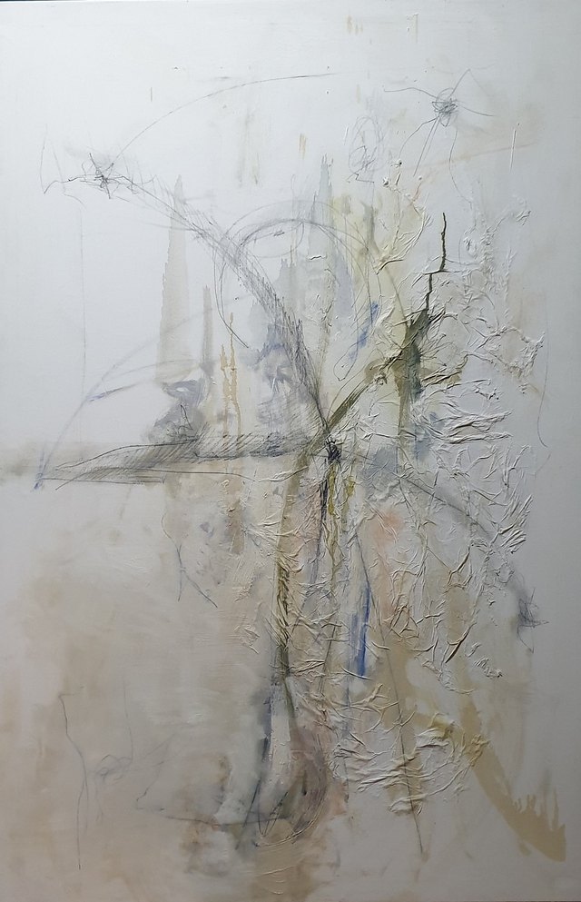 Nazlı GÜRLEK, Tuval üzeri karışık teknik, 150 × 100 cm
