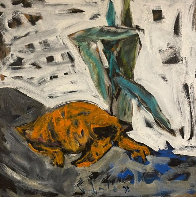 Orhan BENLİ, Tuval üzeri yağlı boya, 100 × 100 cm