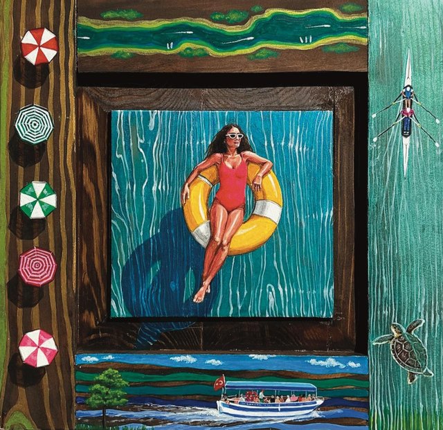 Raciye SUKUŞU, Ağaç kapak üzeri akrilik boya, 35 × 35 cm