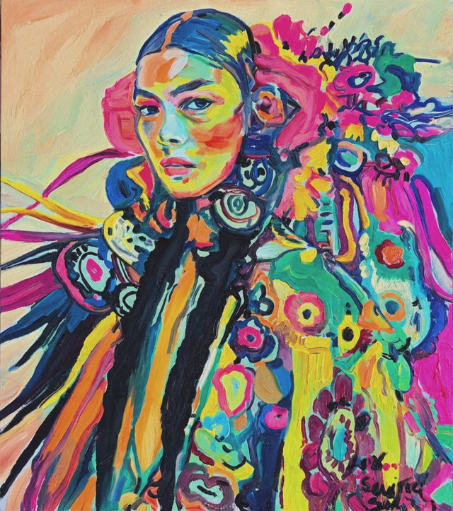 Sevinç SÜRER, Tuval üzeri yağlı boya, 80 × 70 cm
