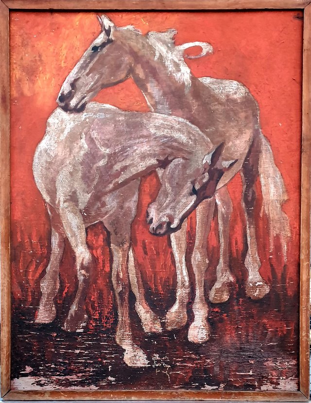 Suna ÖZKALAN — Duralit üzeri yağlı boya, 75 × 60 cm, 1988
