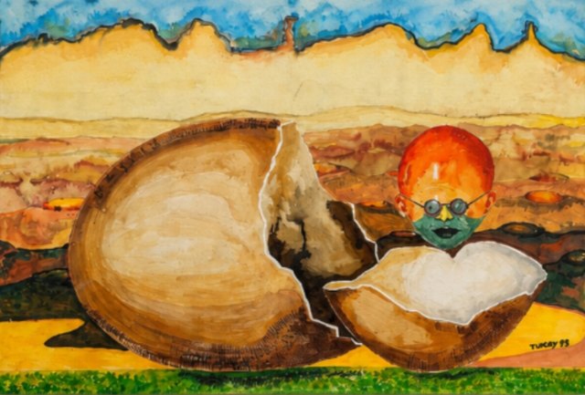Tuncay ÖZDEMİRCAN, Kâğıt üzeri suluboya, 49 × 68 cm